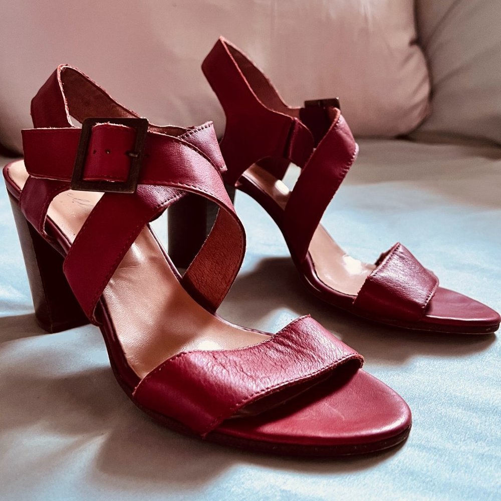 Avellini Made in Italy Red Leather Heels 9.5